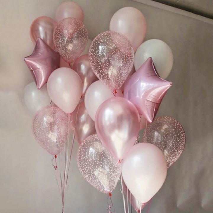 Фонтаны шаров "Розовый" в Южно-Сахалинске